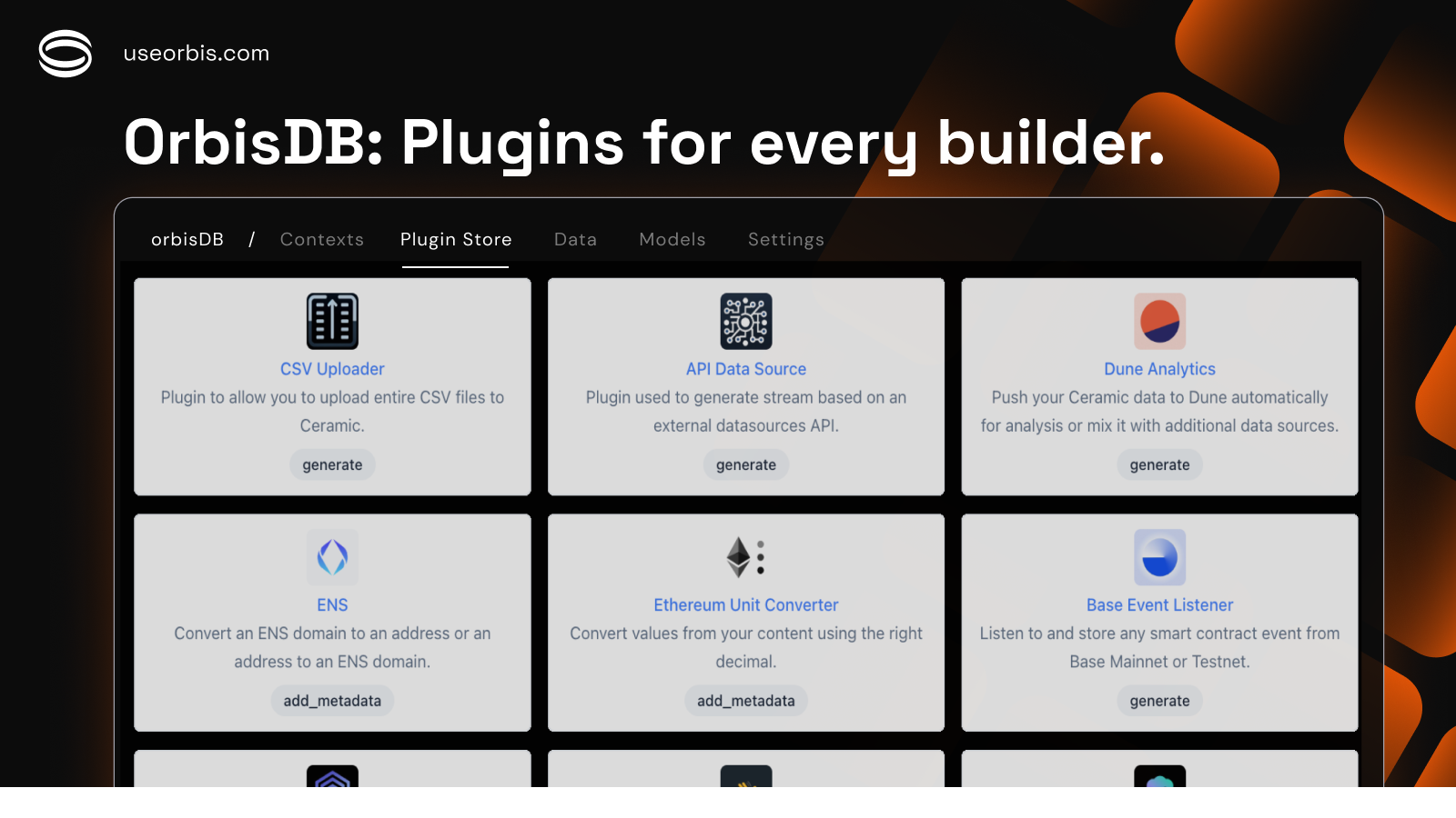 Examples of OrbisDB plugins